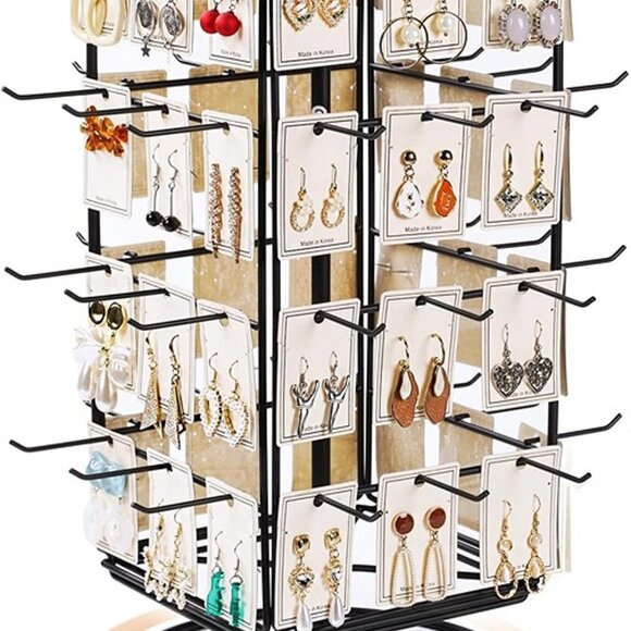 NEW 4 Tier Rotating Earring Display Stands for Selling,Metal Earring Rack Holder - Picture 2 of 8